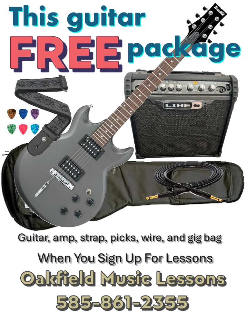 Get this guitar package free when you sign up for lessons